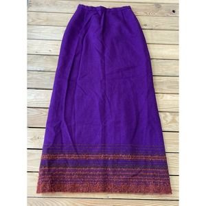 Vintage AROLA Finland Wool Back Slit Maxi Skirt XS